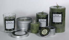 Candles made with green tea extract