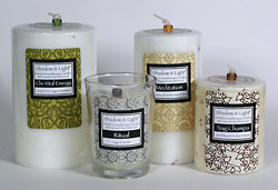 Aromatherapy candles with botanicals